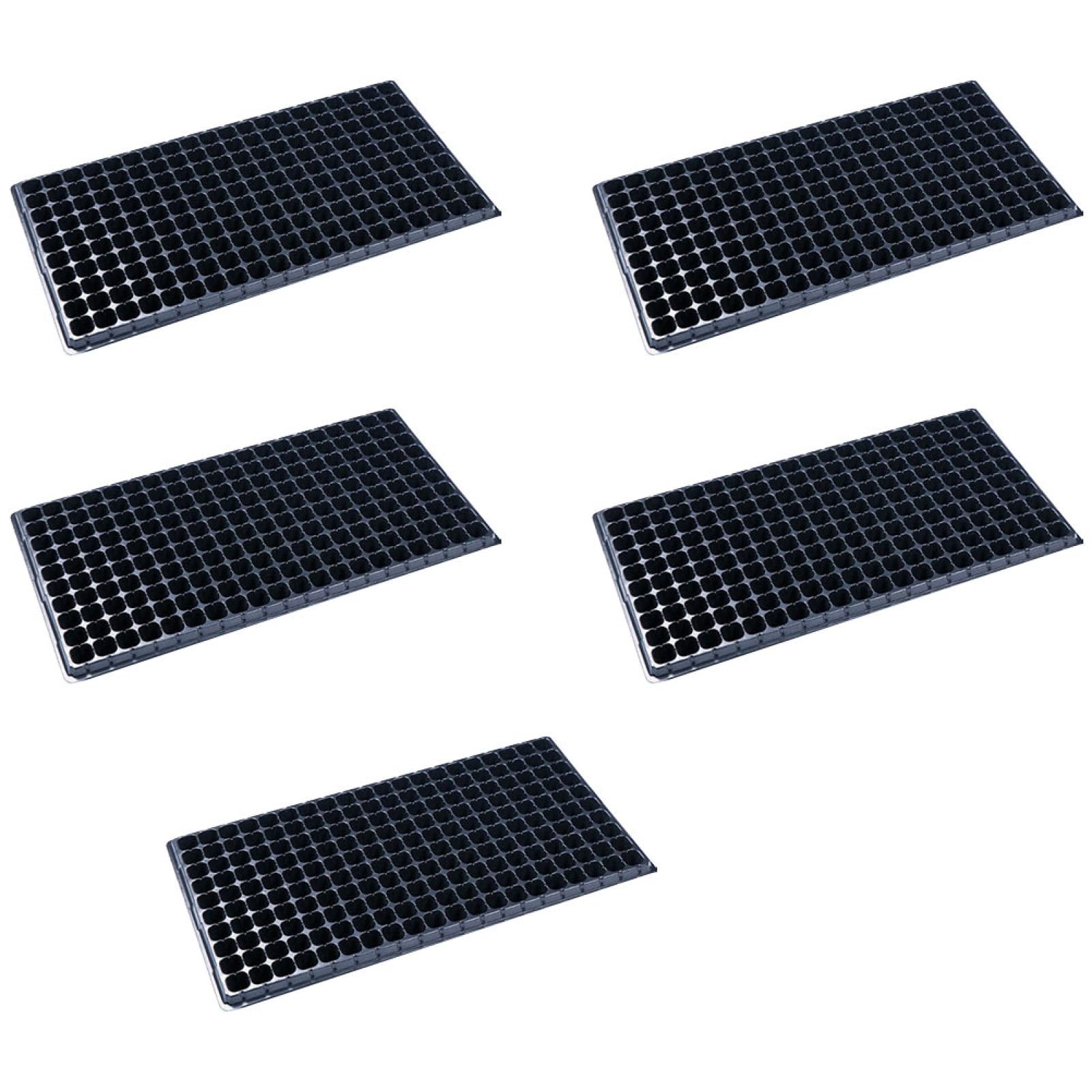 HEMOTON Vassoio Germinazione 200 Celle Nero in Plastica Riciclata 5 Pezzi | Design a Fori Aperti, Bordi Lisci, per Semina Domestica, Adatto a Principianti