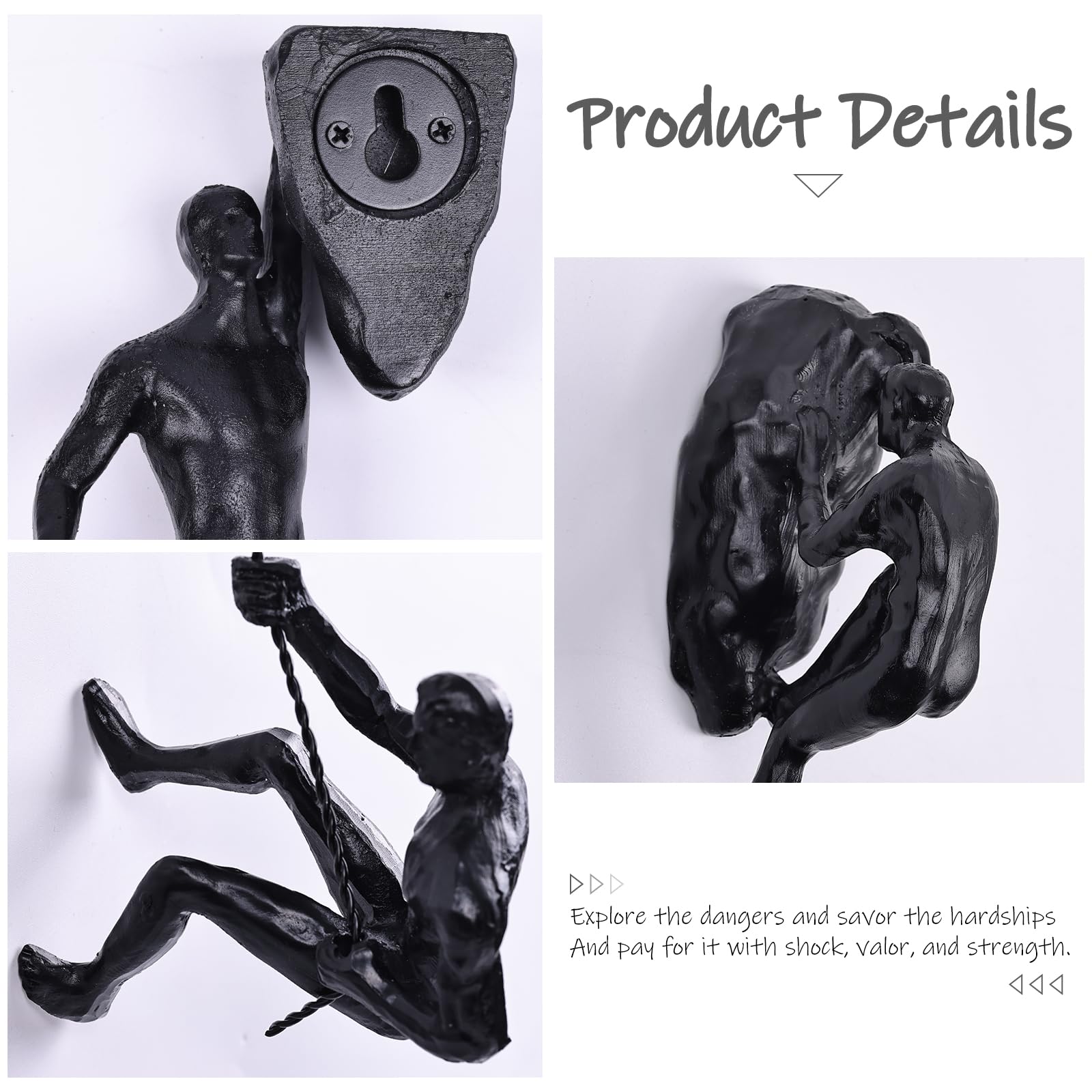 6er Set Kletterer Wanddeko Skulptur – Nordisch-Moderne Deko Figur, Einzigartige Kletternde Figur für Heim & Büro