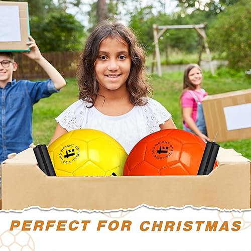 Miniatura 5 de Paquete de 12 unidades de bolas de fútbol a granel de Navidad con agujas de bomba, tamaño oficial 3/4/5 desinflado, regalo para práctica de