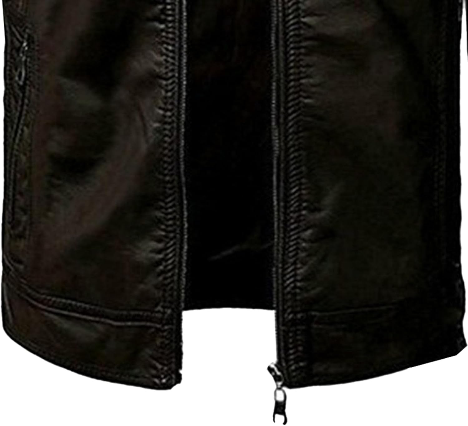 Maiyifu-GJ Men's Vintage Faux Leather Jacket Casual Stand Collar Leather Jacket Lightweight Slim Fit Motorcycle Biker Coat