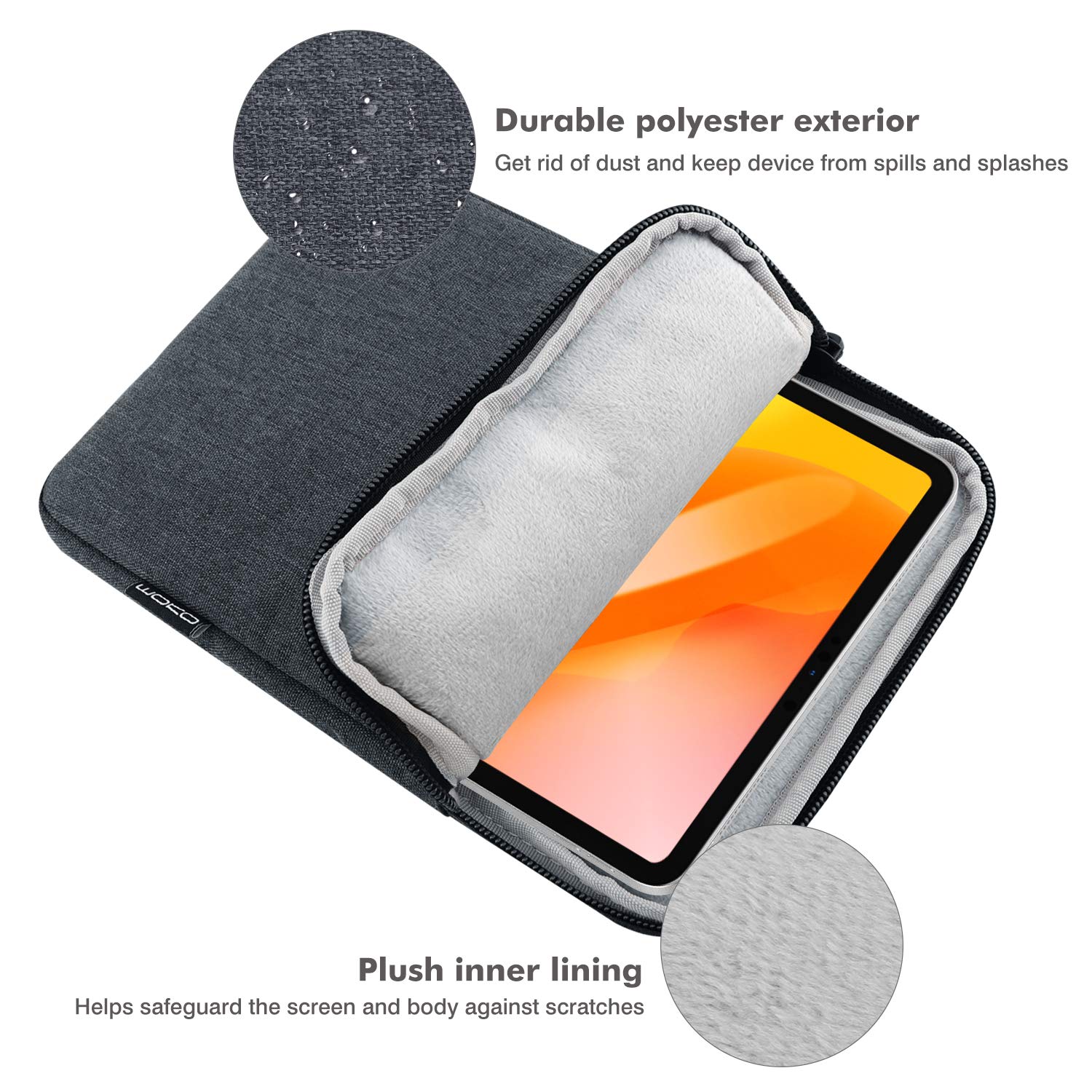 MoKo Sacoche 13 Pouces Pour IPad Air M3 2025, IPad Pro 13 M4, Galaxy Tab S9+ - Housse EVA Rigide Noire Avec Rangement