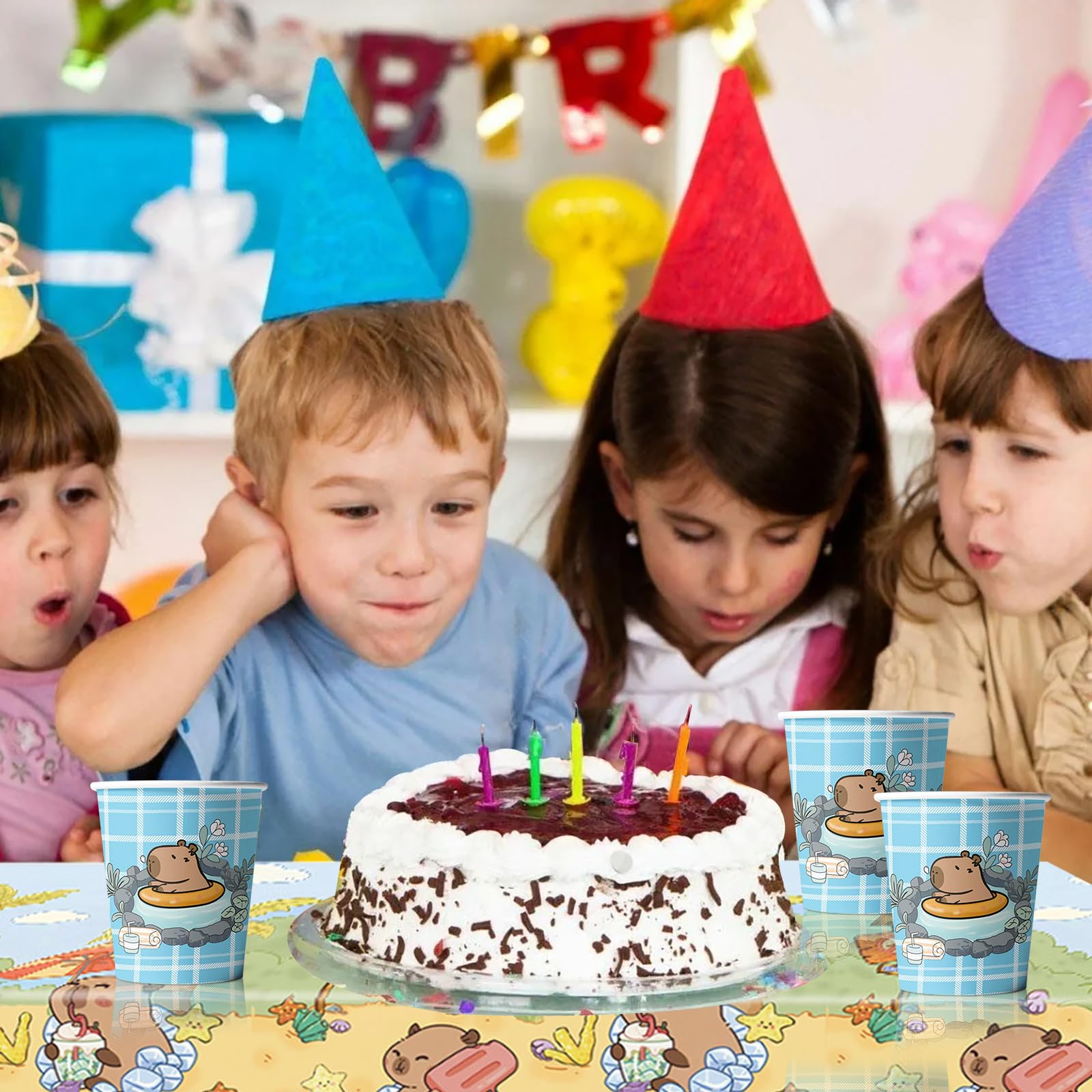 KASESSS Capybara Waben Tischdeko 8 Stück - Niedliche Geburtstagsdeko Für Kinderparty