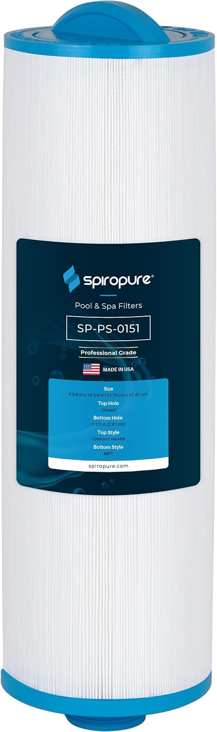 SpiroPure Replacement for Unicel 4CH-50 Filbur FC-0151 Pleatco PTL50P4 Dimension One 1561-05 50 sqft Top Load Hot Tub Spa Pool Replacement Cartridge