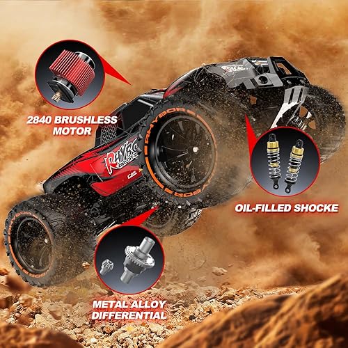 Miniatura 2 de Auto RC rápido sin escobillas 114 para adultos, auto de control remoto de 60 KMH de alta velocidad, 4 x 4, camión de control remoto todo terreno con
