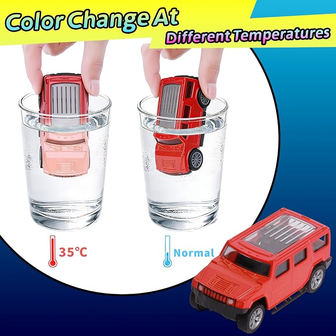 Juguetes para baño carros que cambian color 6 piezas miniatura 3