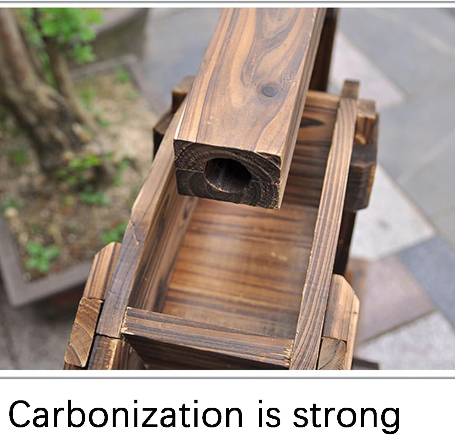 Water Wheel Fountain Outdoor Garden with Stand, Wooden Waterwheel Fountain Waterfalls with Pump, Garden Decoration Water Feature for Patio Pond Pool,80cm