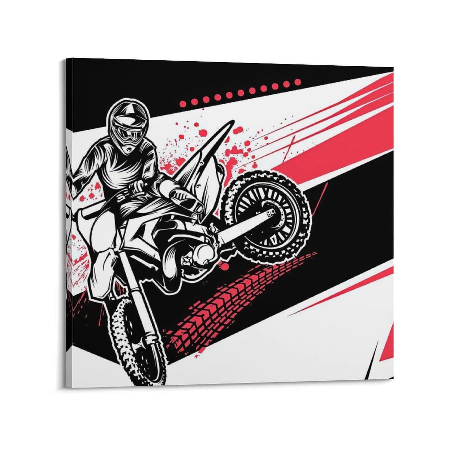 MJZLQN Otocross Bike Racing Poster Extreme Sports Poster Decorative Painting Canvas Wall Posters And Art Picture Print Modern Family Bedroom Decor Posters 28x28inch(70x70cm)