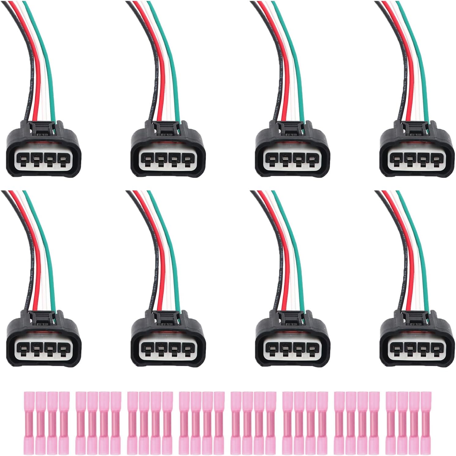 Wires Ignition Coil Connector Wiring Plug Pigtail Harness 8Pcs Compatible with Toyota 4Runner Sequoia Tundra Land Cruiser 2000-2009 Lexus GS430 GX470 LS430 SC430 2001-2007 V8 4.3L 4.7L