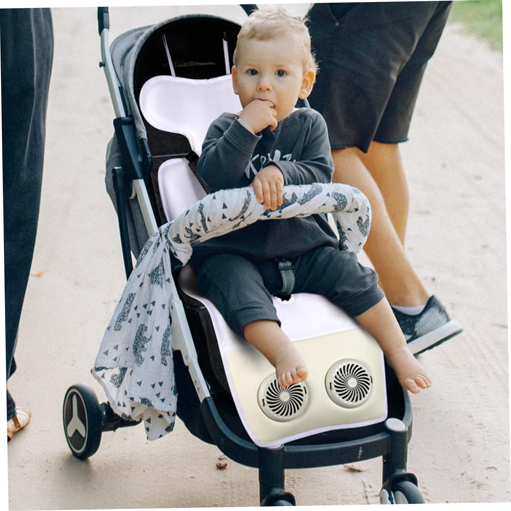 Cuscino di raffreddamento per passeggino Cuscino estivo traspirante in ghiaccio per neonato per seggiolino auto di raffreddamento per seggiolino auto ricaricabile sicuro con dispositivo Li