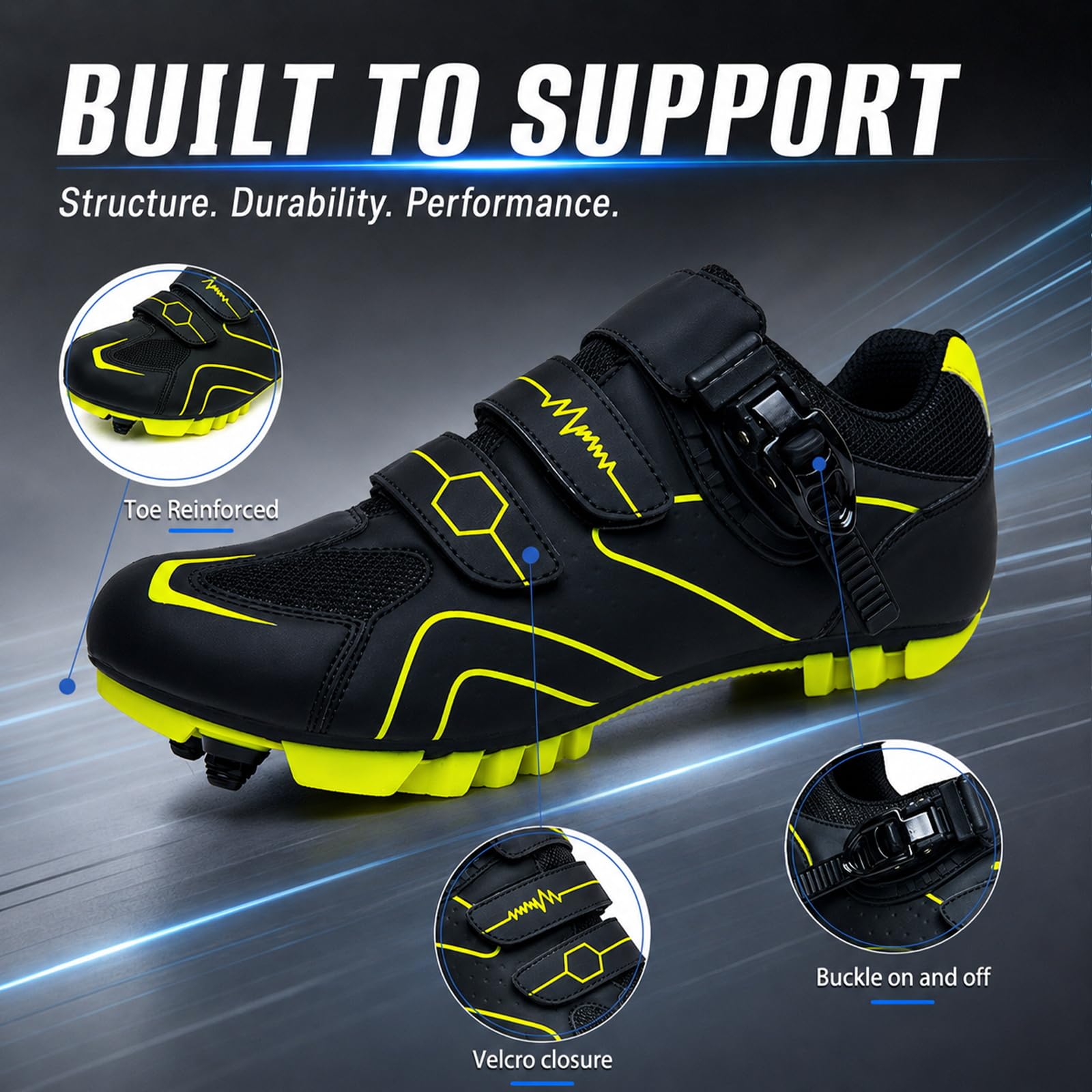 Zapatillas Ciclismo MTB Unisex Montaña Bicicleta Zapatos