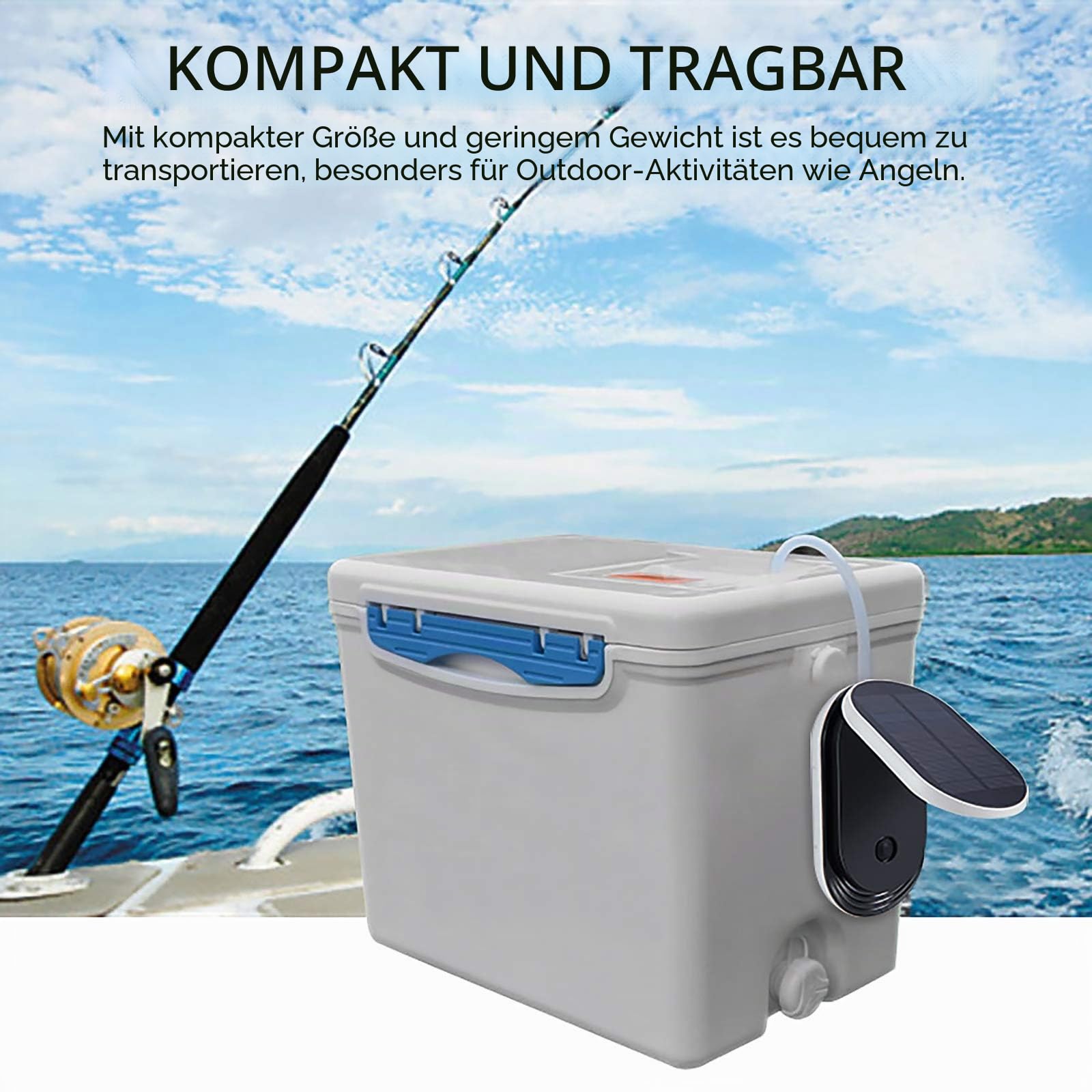 Teichbelüfter Solar, SUNJULY 3 Arbeitsmodi, Leise Einstellbar Aquarium Luftpumpe Sauerstoffpumpe für Teich Gartenteich mit 2 Sprudler