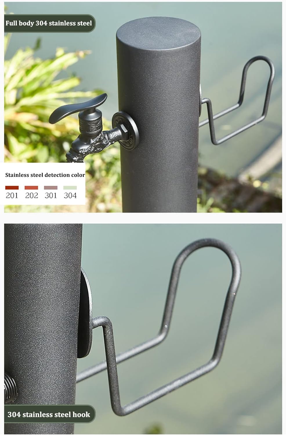 Floor Mounted Faucet Outdoor Water Pipe Vertical Fountain Irrigation Column,Stainless Steel Outdoor Faucet Column for Garden Anti Freezing Anti Ultraviolet Vertical Fountain Pump Water Pipe