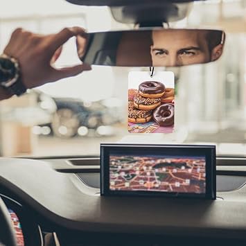 Car Air Fresheners 3 Pcs Hanging Air Freshener for Car Hanging Scented Cards Donuts Chocolate Aromatherapy Tablets Quickly Eliminate Odors Pendant Decoration