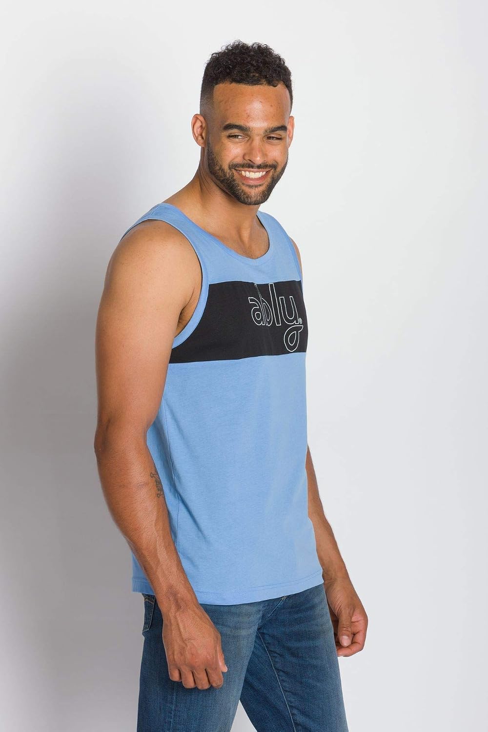 Ably Outline Tank Men's Cotton Mesh Tank Top | Repels Liquids, Stains, and Odors
