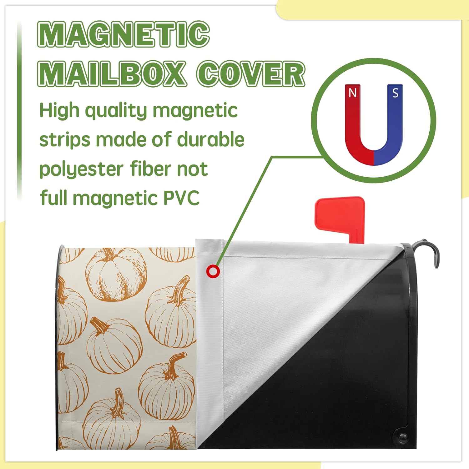 Pumpkin Mailbox Cover Fall Mailbox Covers Magnetic Standard Size Autumn Pumpkins Mail Box Wrap for Outside Garden Yard