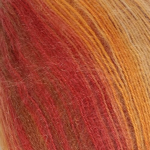 Miniatura 2 de 1 madeja YarnArt Angora Active Knitting Yarn, 25% mohair 75% acrílico, 100 g (3,5 oz), 1,640.4 ft (546 yd), peso del hilo 0 encaje, jaspeado, 844