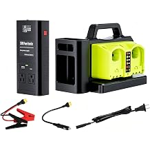 500W Power Inverter for Ryobi 18V Battery 4-Ports Battery Charger for Ryobi,Car Charger Jump Starter Converter for Camping Travel Outdoor