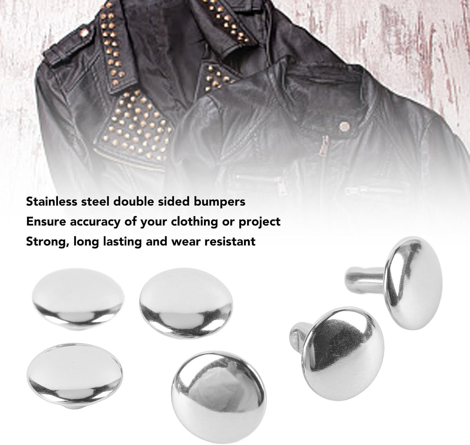 500 Sets Double Cap Rivet Kit Leather Bags Clothes Decoration Dome Rivets Leathercraft Rivets 10x8mm with Stainless Steel Tools, Tubular Metal Studs for Repairs Crafts Accessories