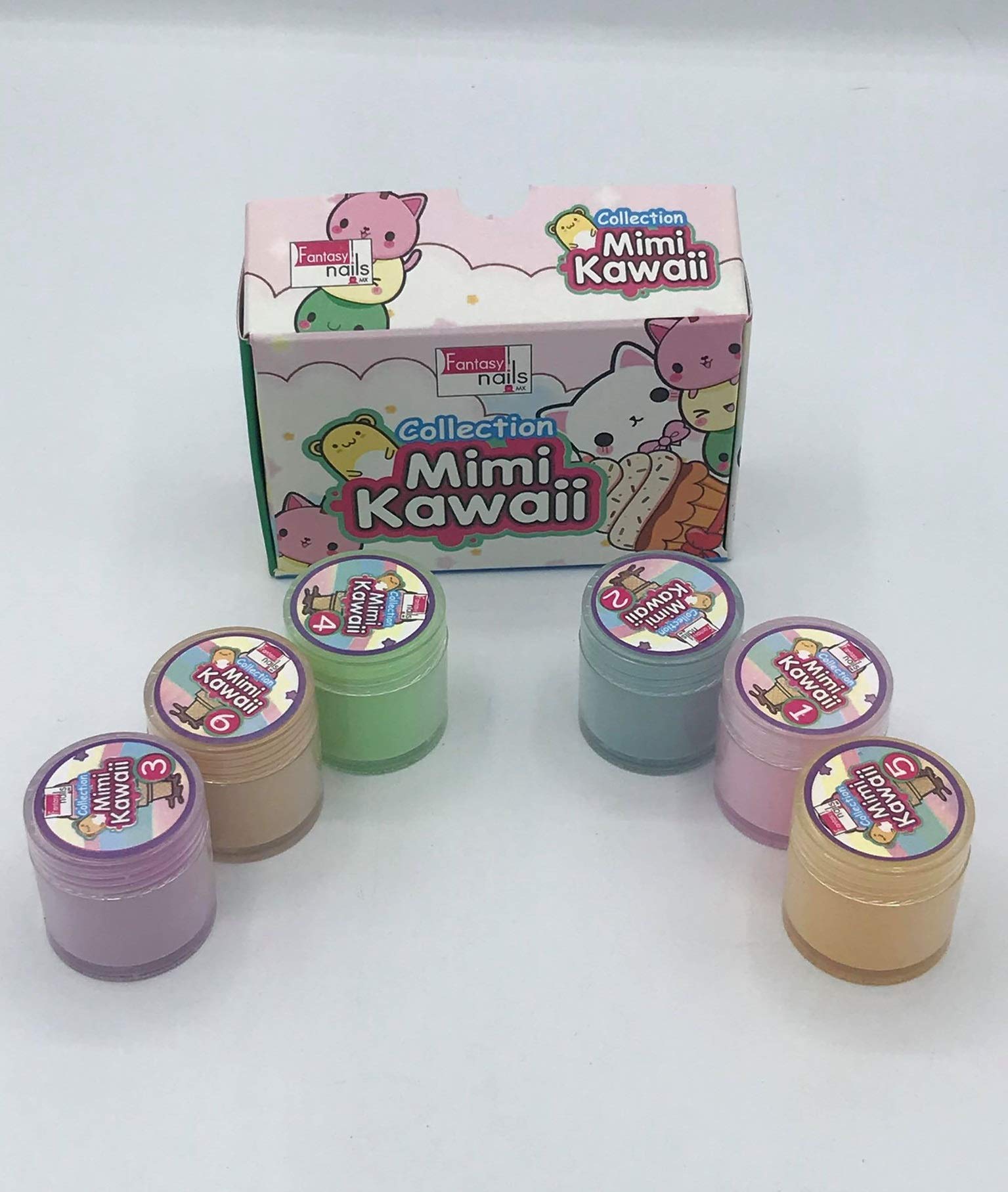 Fantasy Nails Sinaloa - Acrylic Powder Mimi Kawaii Collection 6 Pcs