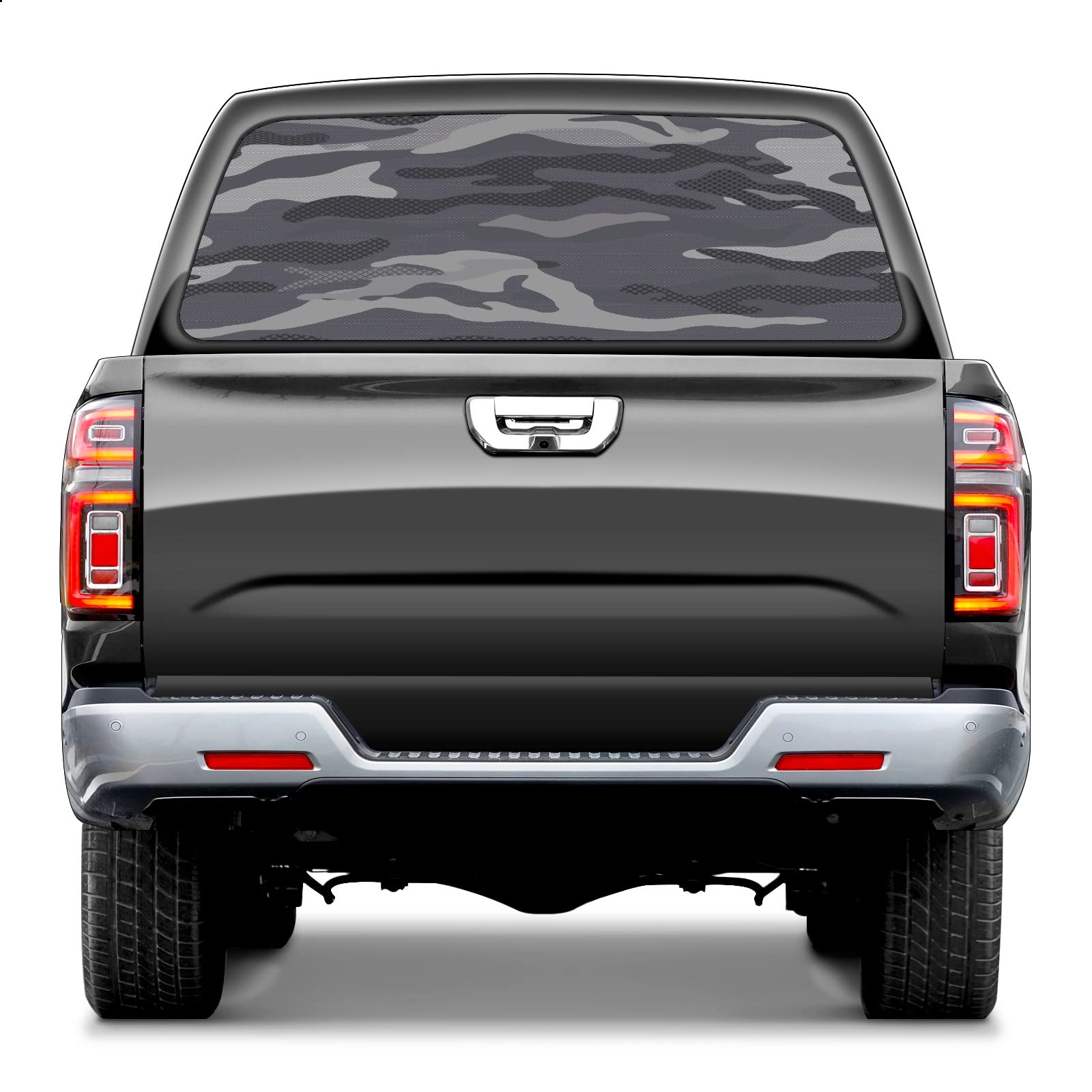 Amazon.com - Truck Rear Window Decal Wrap Grey Military Camouflage ...