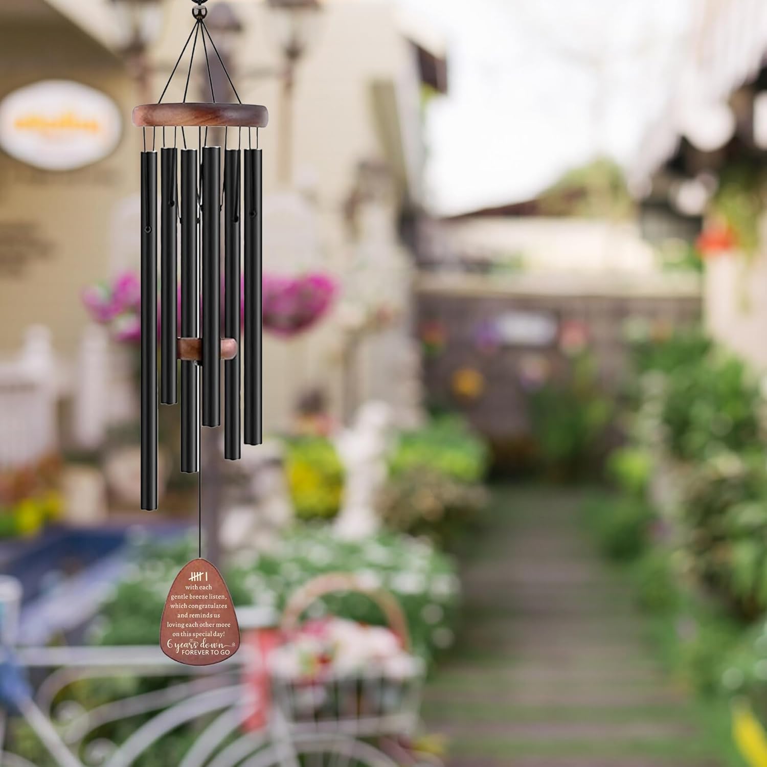 6th Anniversary Wind Chime,Anniversary Wedding Gifts for Couples 6th Anniversary for Husband Wife Gifts for Women Men,Iron Anniversary Marriage Presents for Her or Him