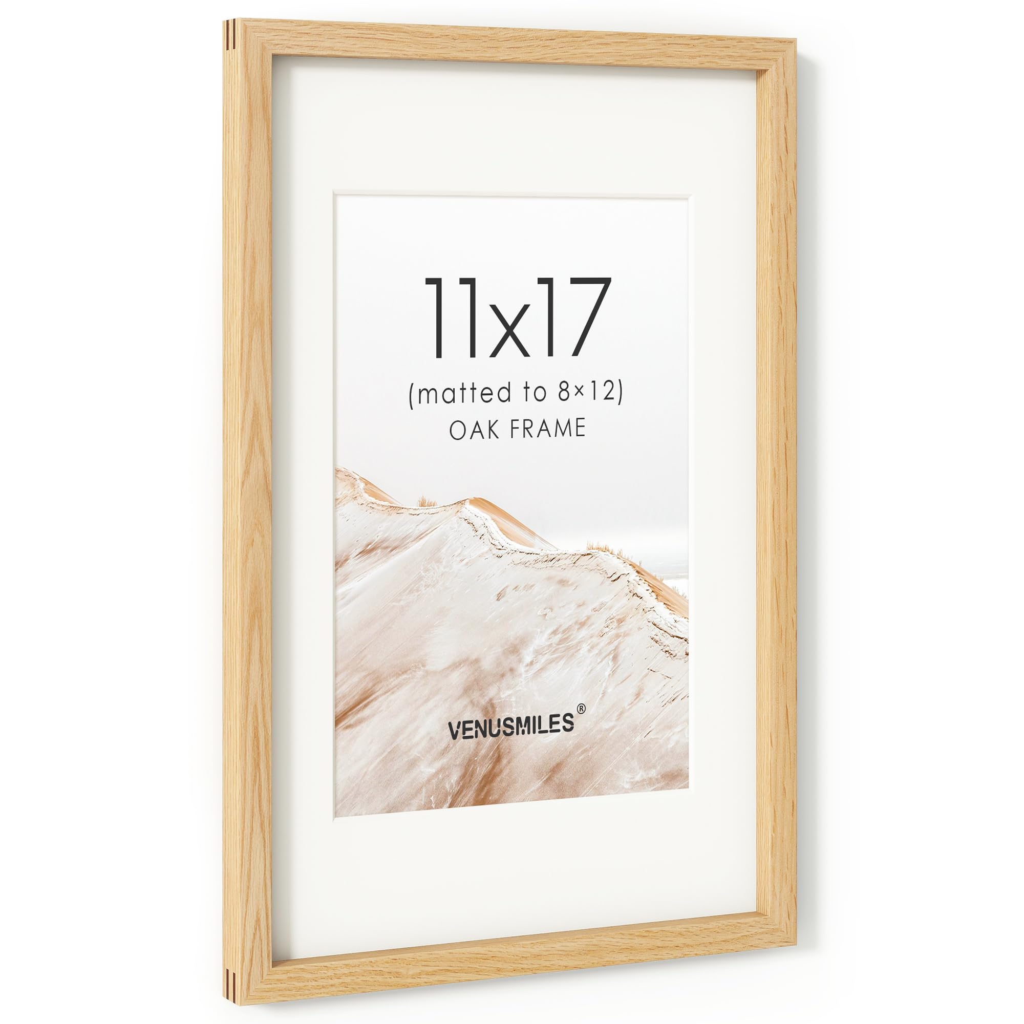 11x17 Picture Frame, USA-Sourced Natural Oak Wood Photo Collage Frame