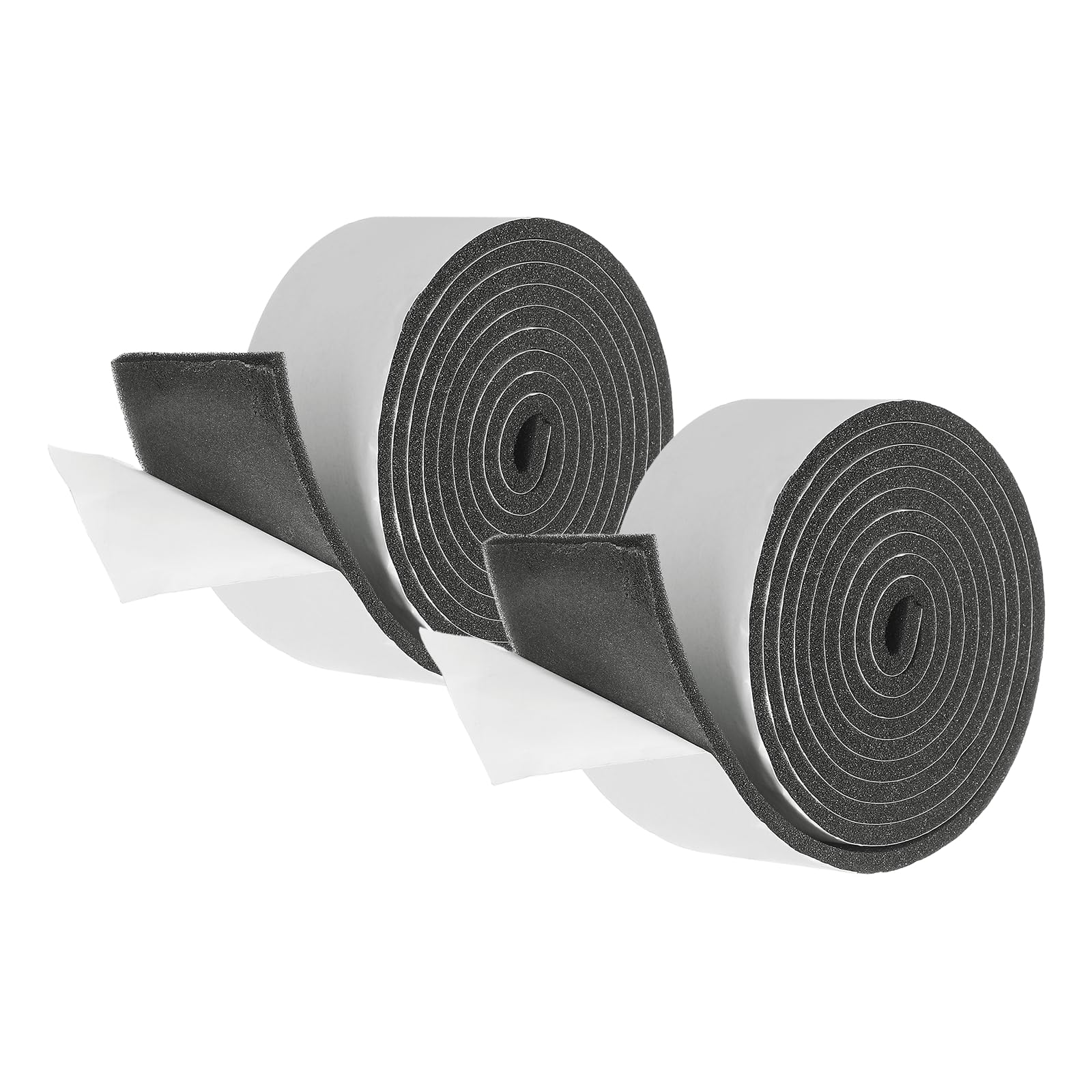 sourcing map Weather Stripping Door Seal, 2 Rolls 50mm x 5mm Adhesive Foam Tape Seal Soundproof Insulation Strips for Door Frame Window Gaps (13 Feet Total, 6.5 Feet/Roll)