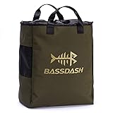BASSDASH Fishing Hunting Wader Bag Vented Mesh Shoe Boot Bag 12.6”(l) X 16.2”(h) X 9.3”(w) - Dark Khaki
