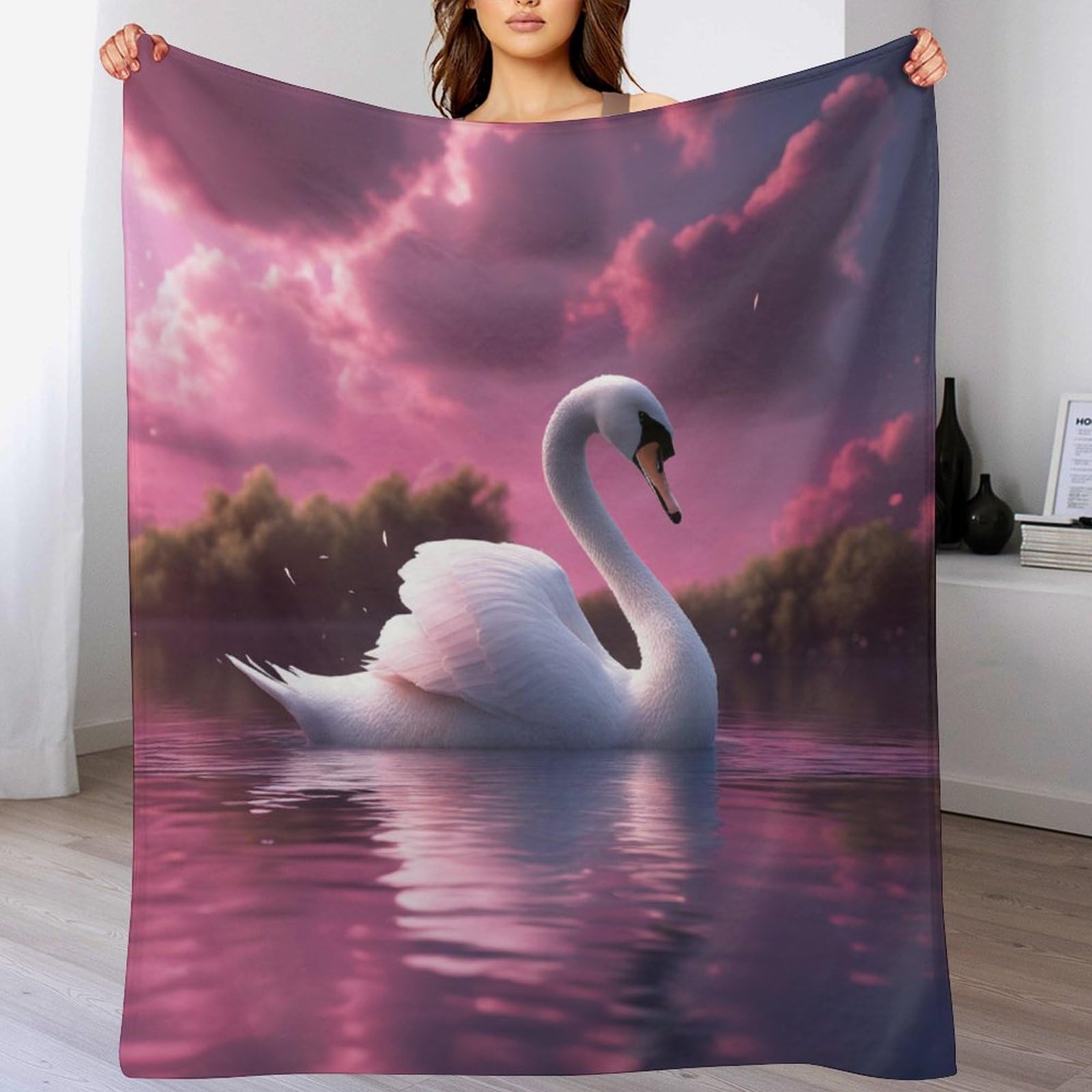 Couverture cygne douce et confortable pour des soirées cocooning
