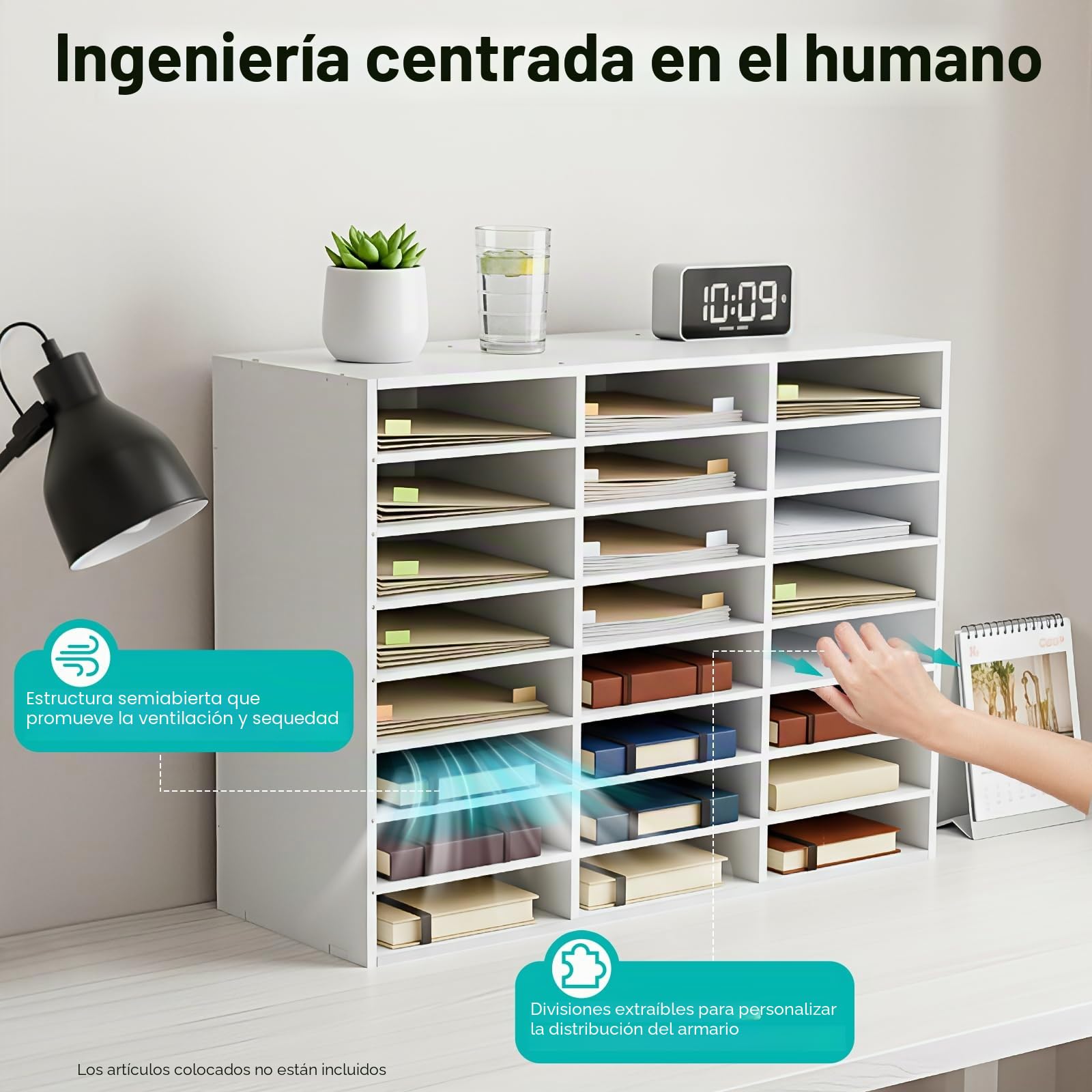 Organizador de documentos con 24 compartimentos, organizador de literatura, soporte de escritorio, buzón de oficina, compartimentos de papel, revistas, compartimentos para el hogar, la