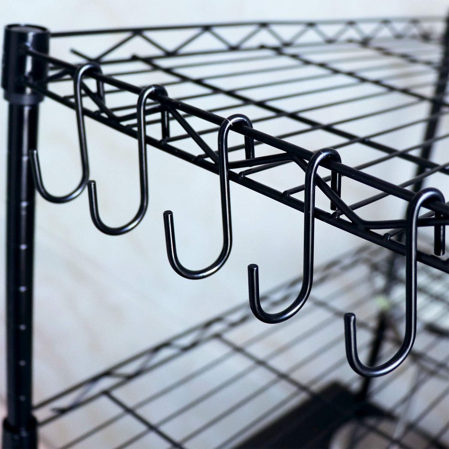 LOYMR 10 Pack Heavy Duty S Hooks S Shaped Hooks Hanging Hangers Hooks for Bedroom, Supermarket,Bathroom, Kitchen and Office: Pan, Pot, Coat, Bag,Towels, Plants (Black)