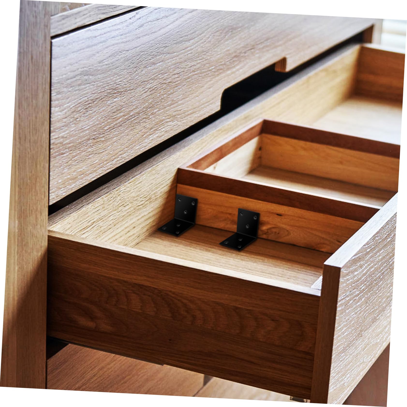 KICHOUSE 1 Set Metal Corner Brackets Black Brackets for Raised Bed Screws Small Corner for Wood Furniture