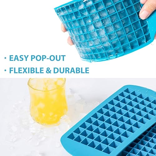 Miniatura 4 de Bandejas de silicona para cubitos de hielo, 3 unidades, 3 tamaños diferentes, moldes para cubitos de hielo pequeños triturados, flexibles, fáciles