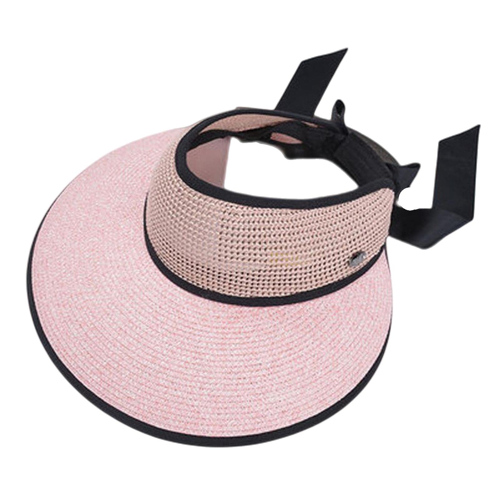 Sombrero de pescador de verano para mujer, sombrero de paja de ala grande, sombrero de playa plegable