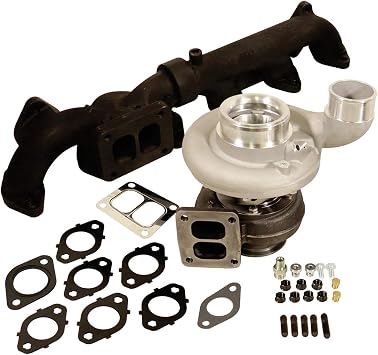 BD Diesel Performance BD Diesel 1045292 Iron Horn Turbocharger Kit; S363SXE/76 0.91AR; Flow 79 lb/min.; Incl. Turbo/ORBM16x1.5 Plug/Oil Drain Gasket/Fitting/Bolt/T4 Manifold Kit/T4 Gasket Kit;