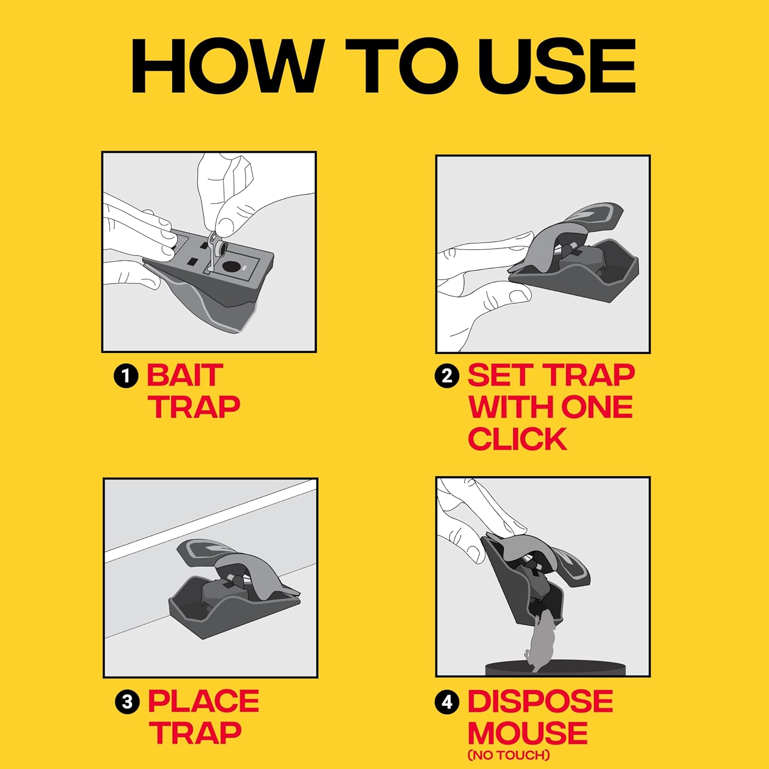 Victor Safe-Set Mouse Trap - Quick and Clean Rodent Disposal - No Accidental Triggers - 6 Reusable Mouse Traps - M070-6SR