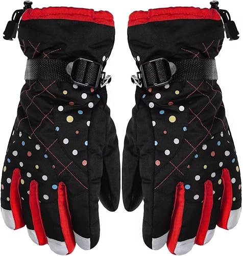Guantes de esquí de invierno para mujer, impermeables, resistentes al viento, guantes de nieve cálidos para actividades al aire libre en clima frío