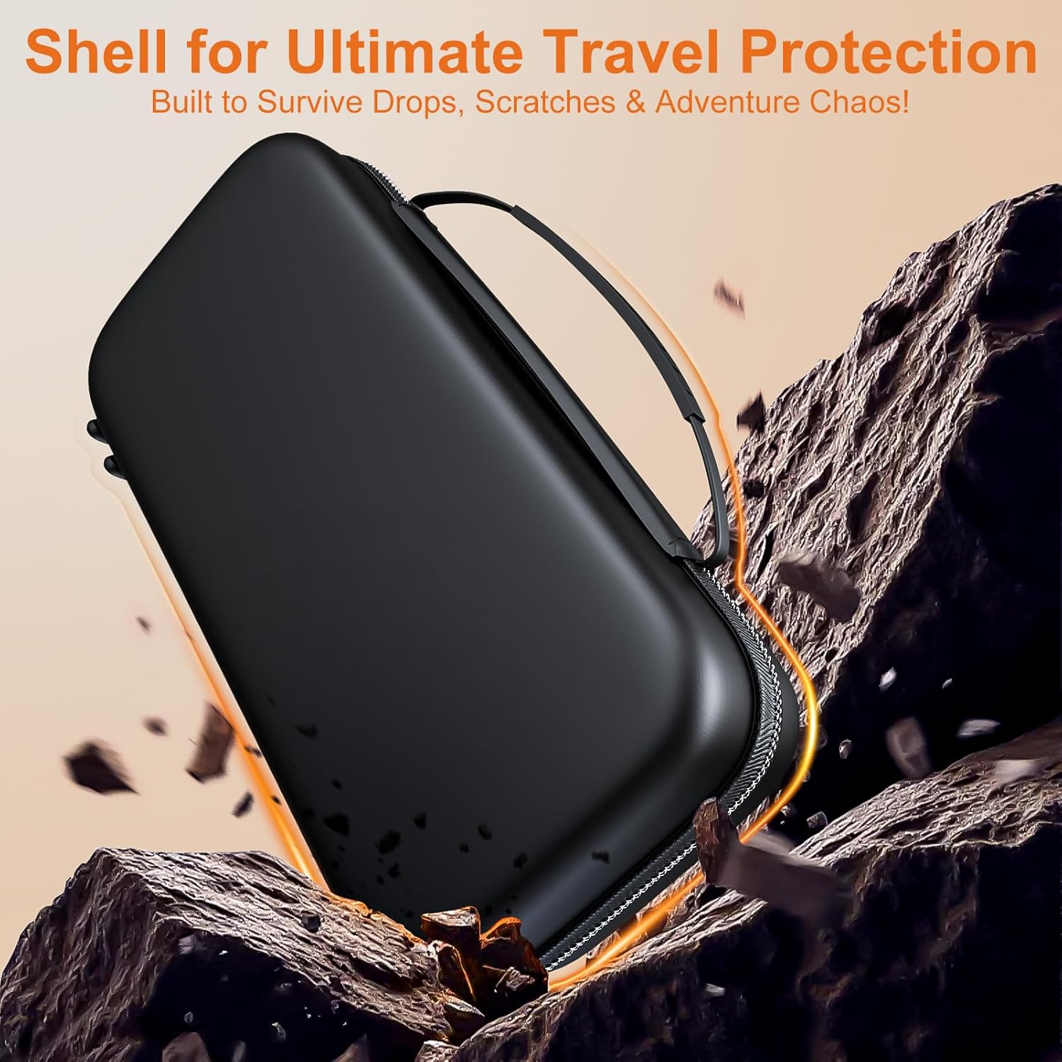 Carrying Case for Nintendo Switch 2 Console, Switch Games Accessories Portable Travel Protection Kit with 2x Joy-Con Grip Covers, 2x HD Tempered Glass Screen Protectors, and 6x Thumbstick Caps, Black - Image 6