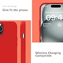 YATWIN Silicone Back Case for iPhone 15 Pro Max, Soft-Touch Phone Back Cover for Apple iPhone 15 Pro Max - Red gallery image