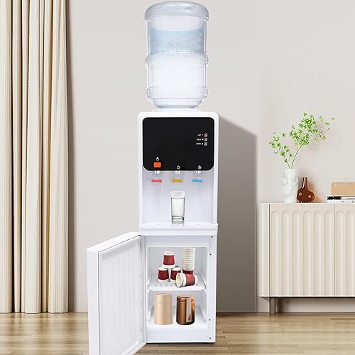 Miniatura 7 de Dispensador de agua fría y caliente de carga superior, dispensador de enfriador de agua para botellas de 3 o 5 galones, máquina de agua con bloqueo