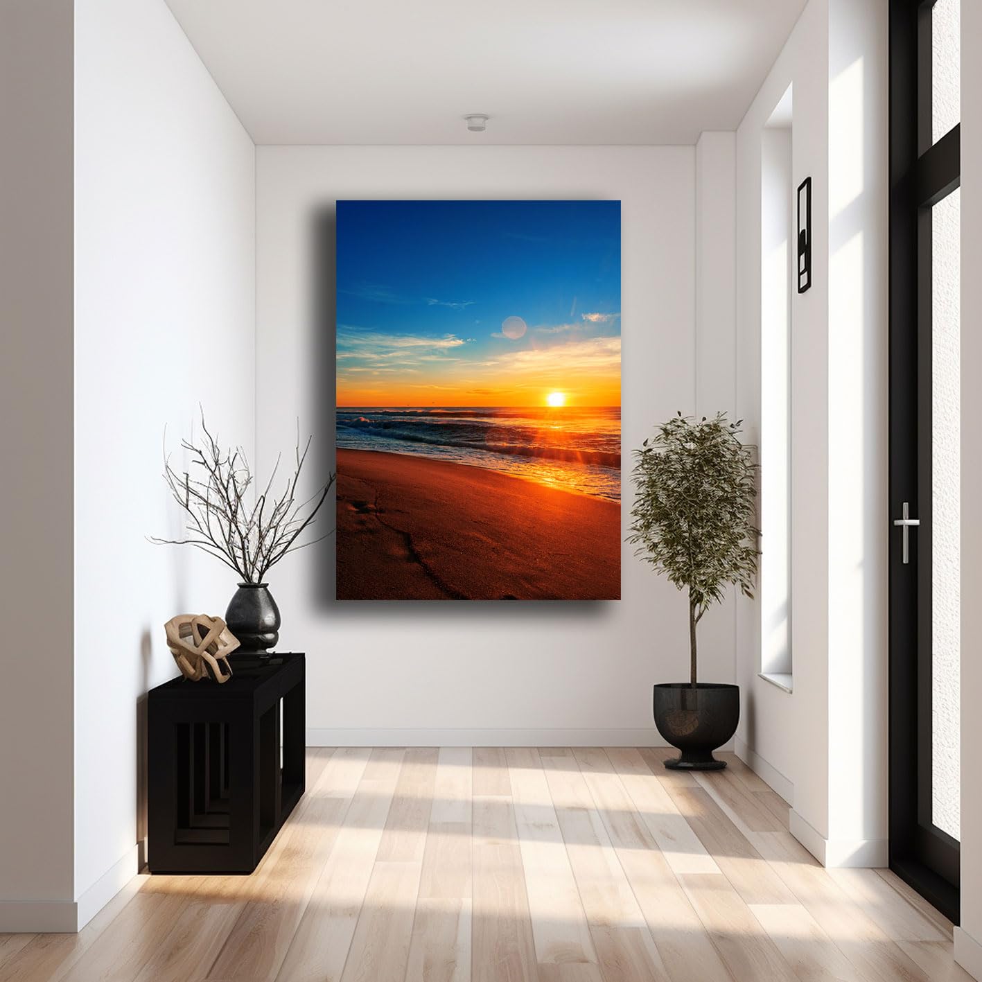 Quadro Moderno Tramonto Sul Mare - Stampa Su Tela 70x100cm, Decorazione Per Soggiorno O Camera - Foto 6