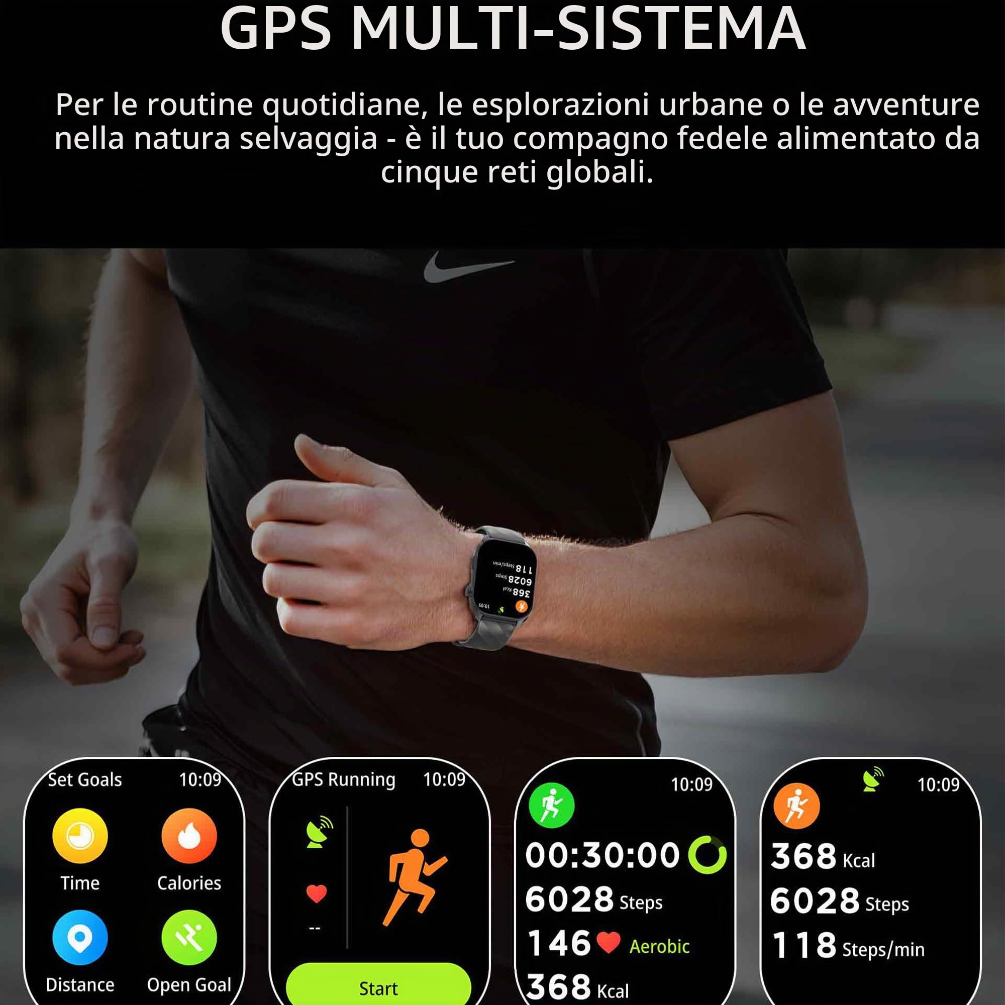 AMOLED - Smartwatch da donna e da uomo con chiamate e Whatsapp, 2,01", con 123 modalità sportive, SpO2, sonno, impermeabile fino a 5 ATM, per Android e iOS (oro rosa)