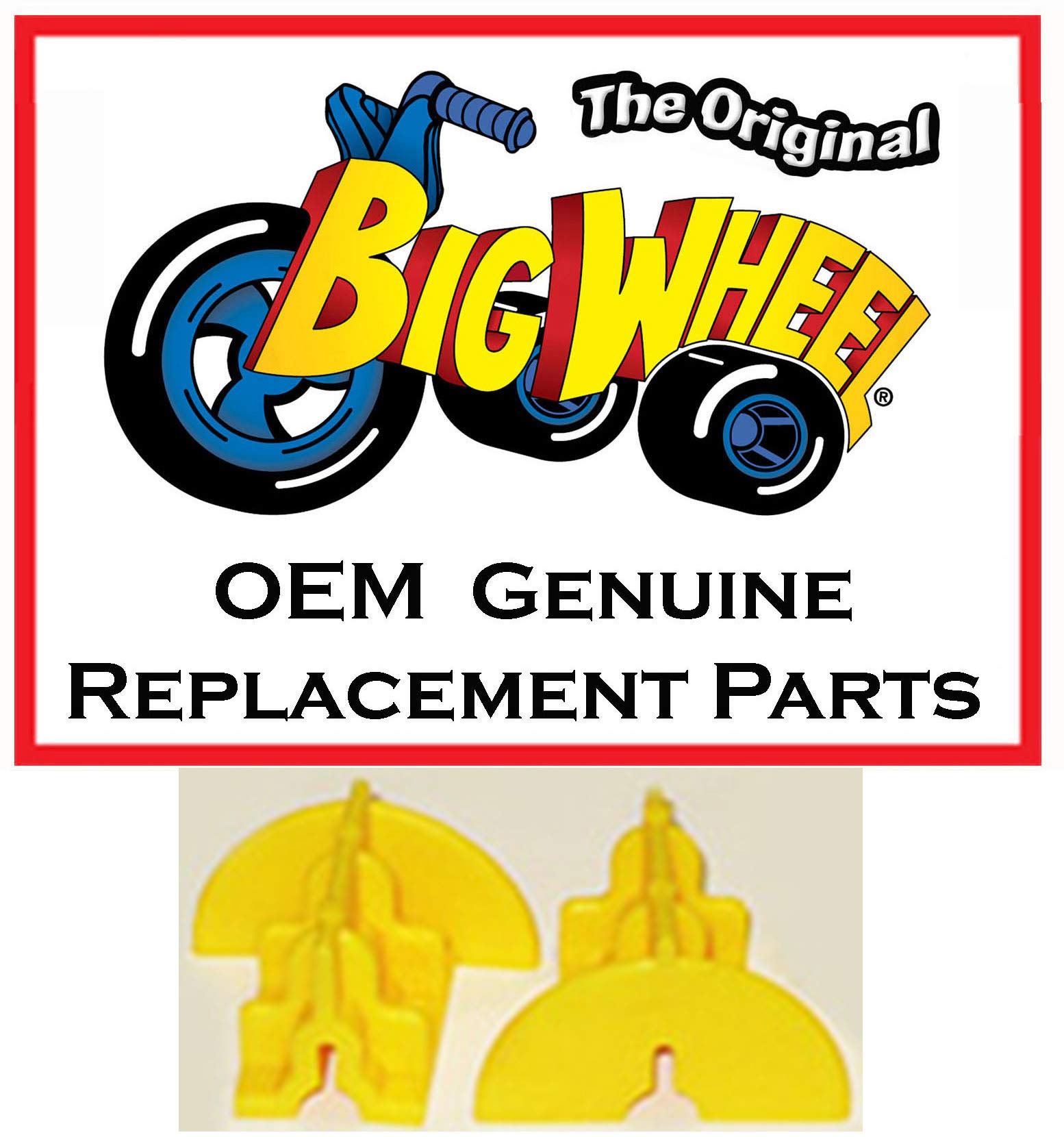 Wheel Drive Inserts The Original Classic Big Wheel, Replacement Parts, Set of 2 Wheel Inserts, Yellow