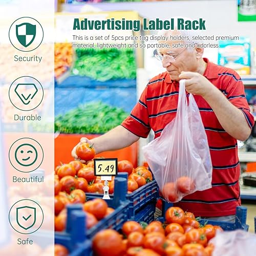 Miniatura 2 de Mini soporte de acrílico para letreros con clips, etiqueta de acrílico transparente con abrazaderas, soporte de nombre de plástico para