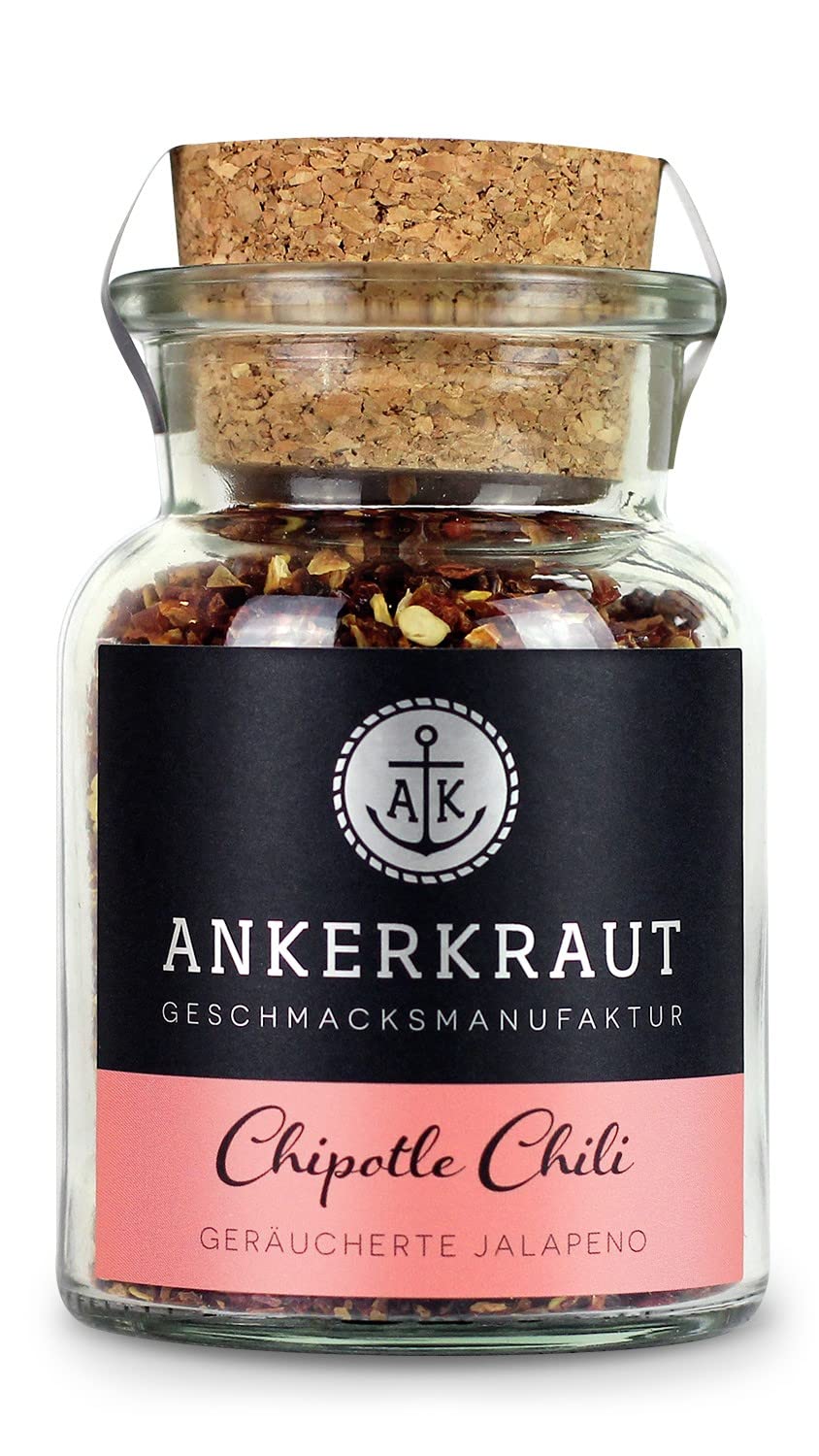 Ankerkraut Geschenk-Set Chili mit Chipotle, Chili Flocken, Grüne Jalapeño und Cayennepfeffer im Korkenglas, Gewürze in Deluxe-Box
