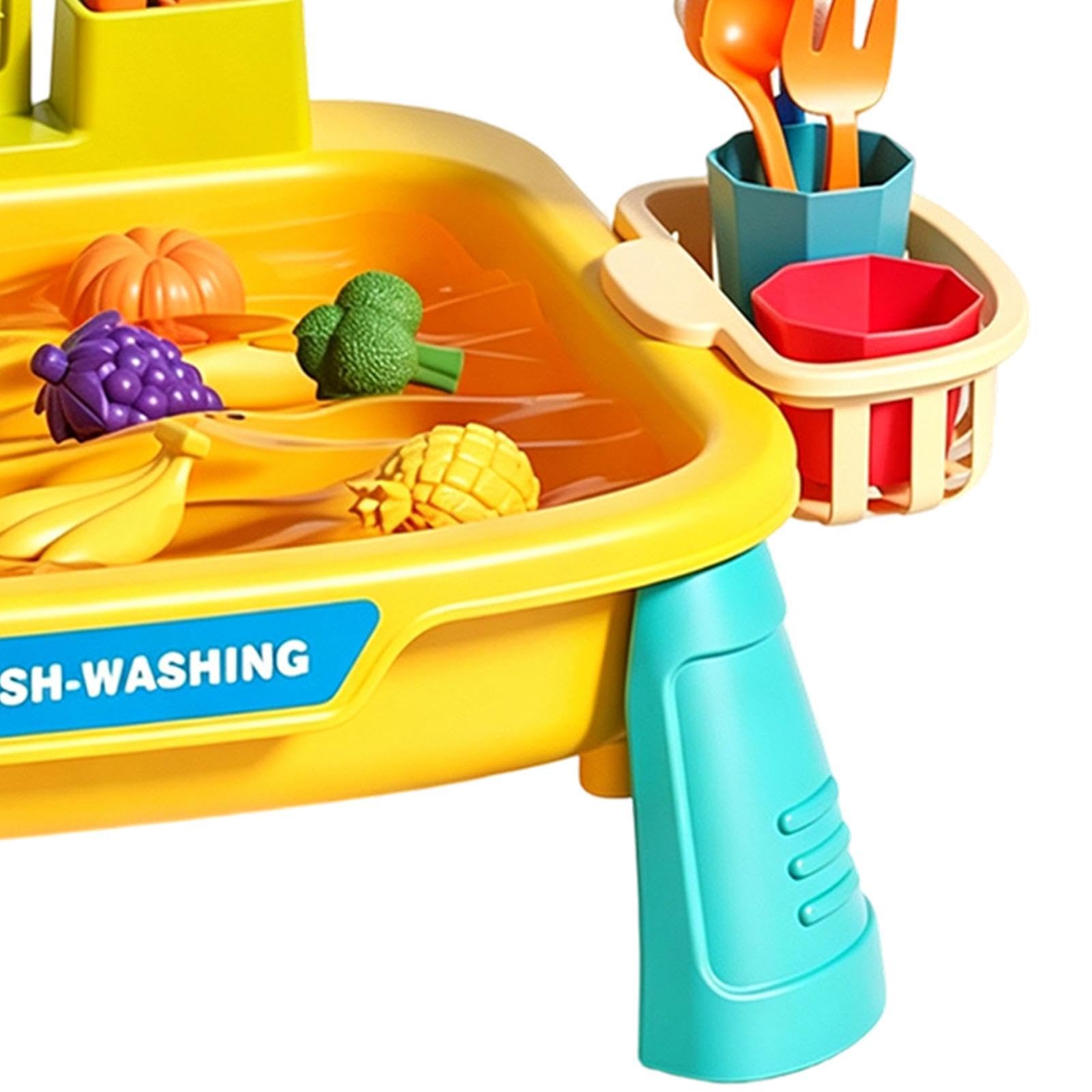 Mesa De Agua Juguete Sensorial Interactivo Lavar Platos | Mesas De Agua Infantiles Para Exterior Para Interior Cocina Baño Patio Jardín Trasero Jardín Preescolar Y