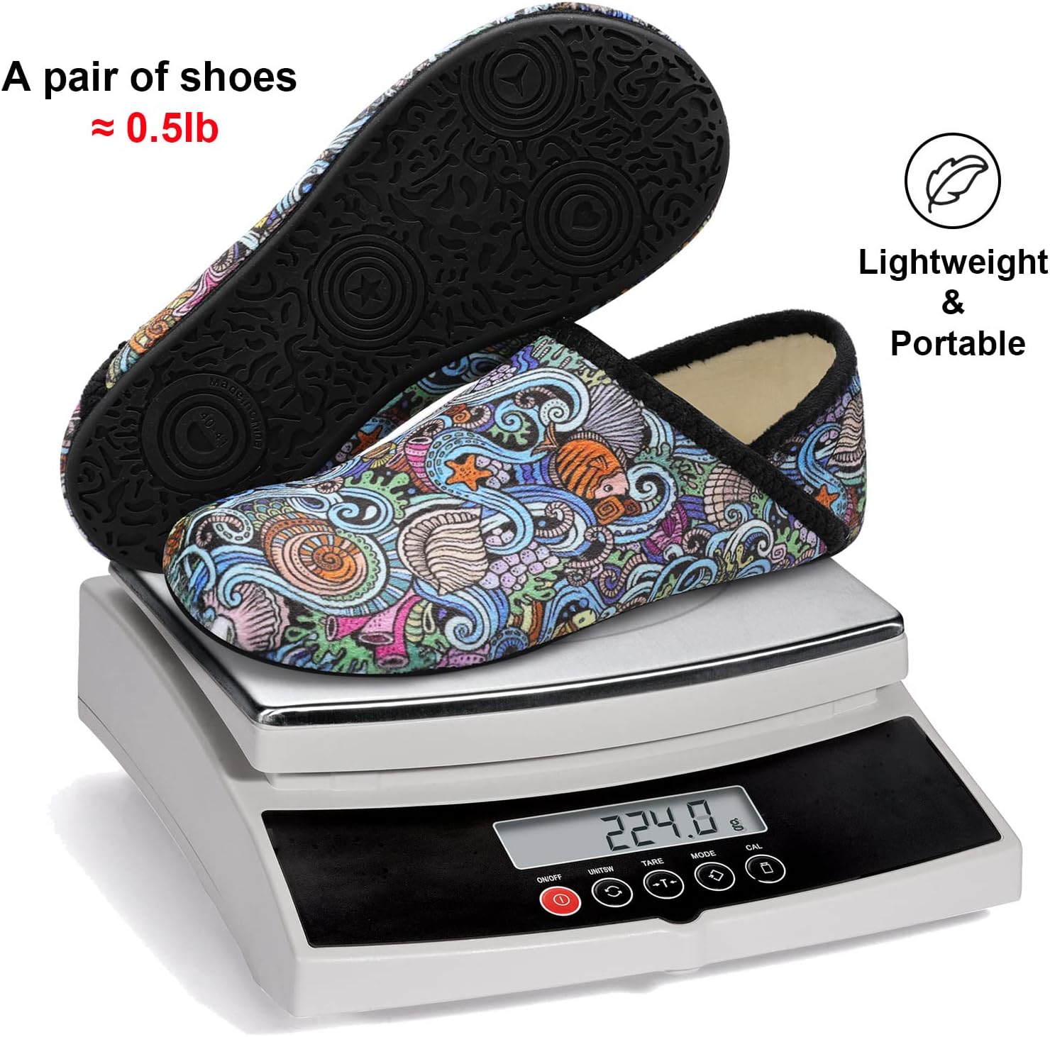 Fires Womens Mens Slippers with Rubber Sole Soft-Lightweight House Slipper Socks Around House Shoes Non Slip Indoor/Outdoor - Image 5