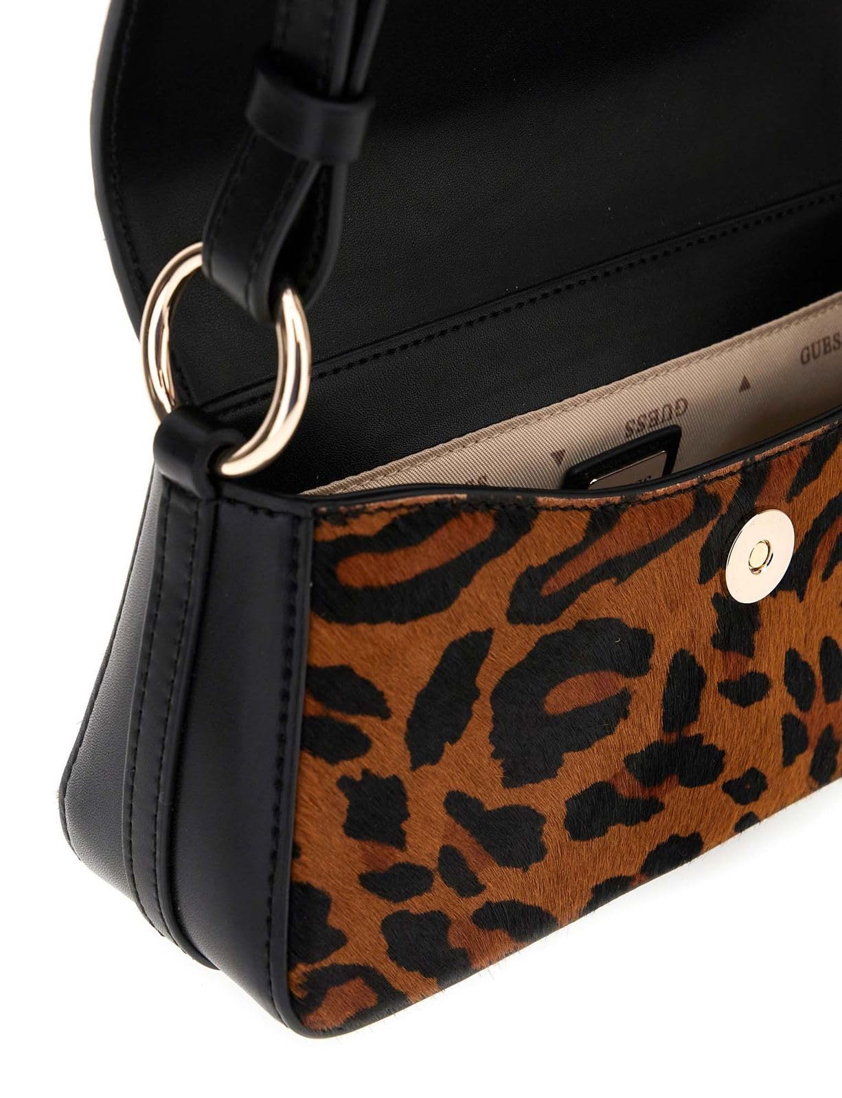 GUESS bolso de hombro Domitilla Flap Shoulder Bag Leopard marrón