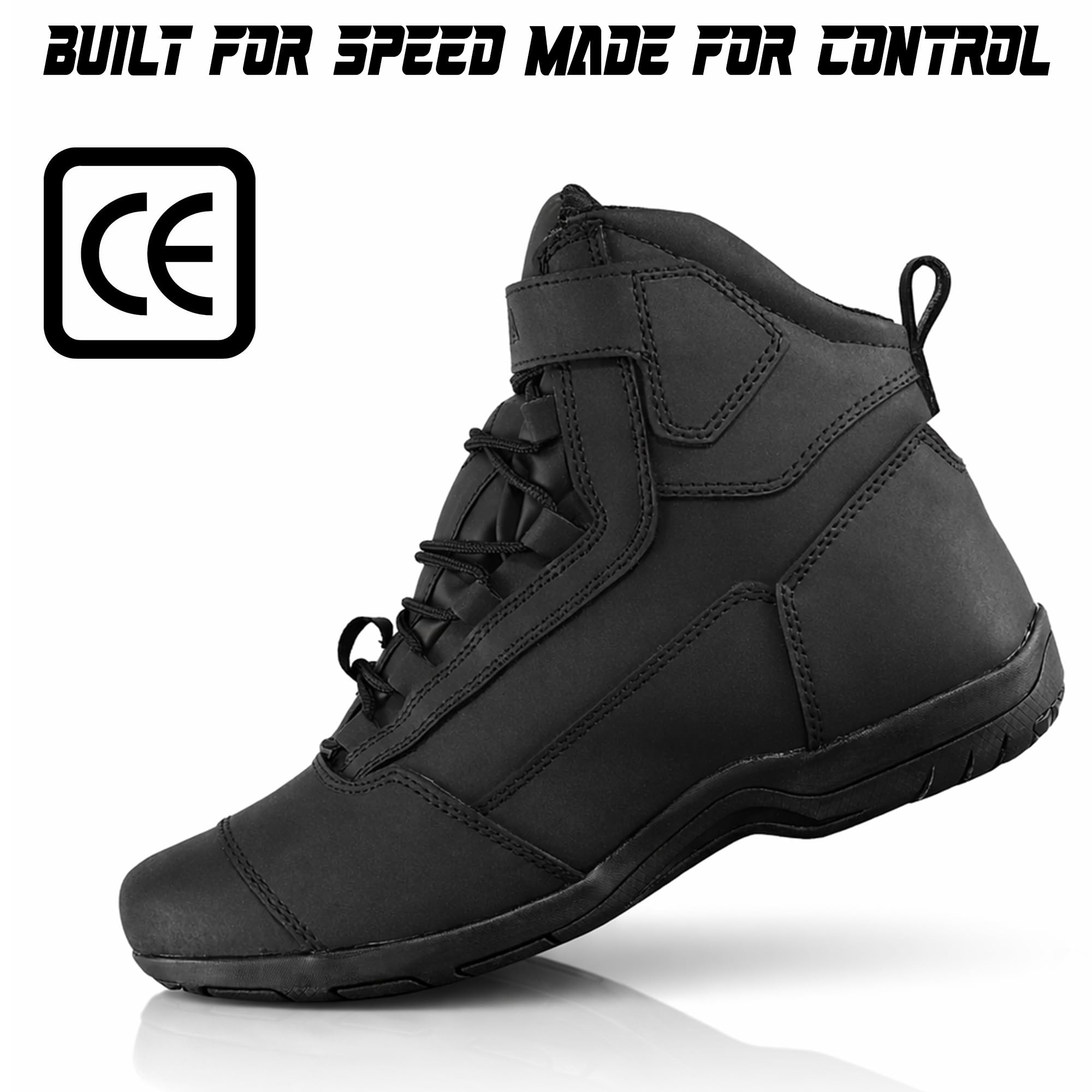 Leather Motorbike Boots Motorcyle Shoes CE-Approved Waterproof Protective Boots – Short Ankle Touring Armour & Anti-Slip - 5