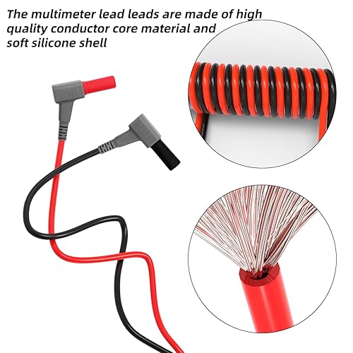 Miniatura 4 de HengTianMei Cables de prueba de multímetro de silicona suave, lectura precisa para pruebas precisas, CAT IV 1000V 20A, enchufe banana de 0.157 in,